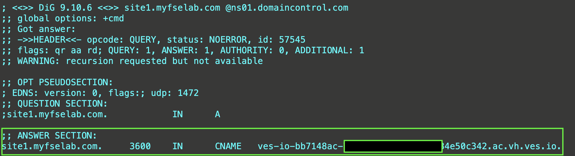 Verify CNAME